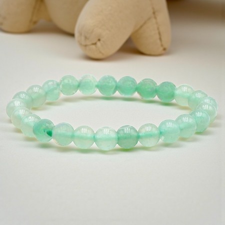 Bracelet boule enfant en Aventurine verte du Brésil, pierre naturelle de confiance.