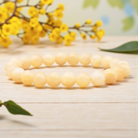 Bracelet en Calcite orange naturelle, perles de 8 mm, qualité A, origine Mexique