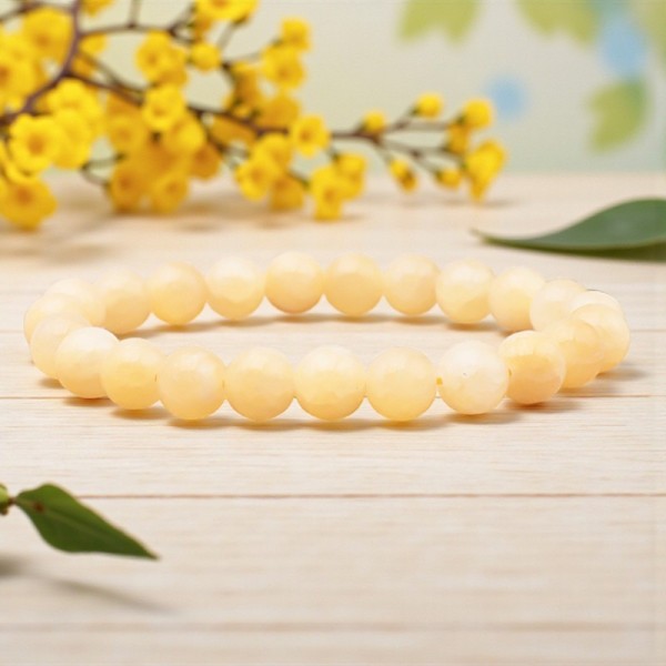 Bracelet en Calcite orange naturelle, perles de 8 mm, qualité A, origine Mexique