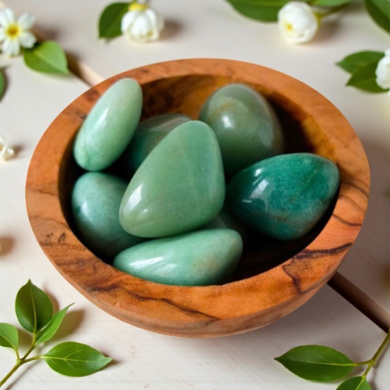 Aventurine verte roulée, pierre d’équilibre, elle favorise la détente