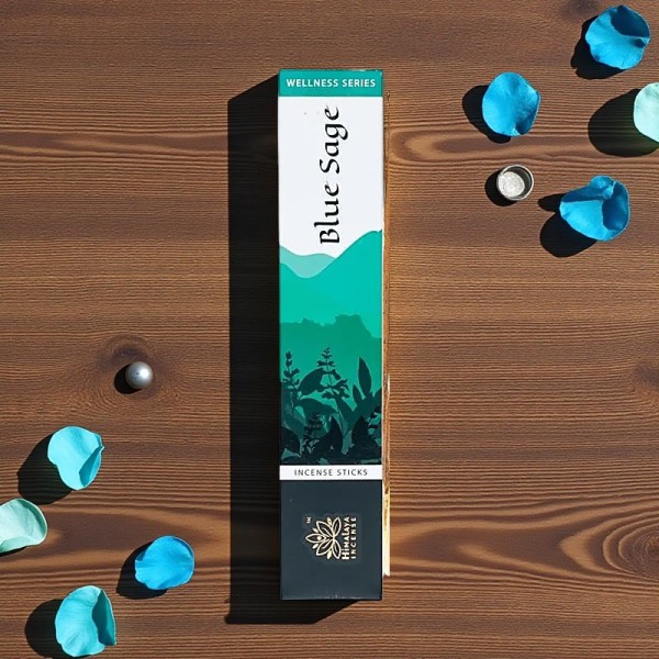 Encens Himalaya Sauge bleue, reconnu pour ses vertus purifiantes et équilibrantes.