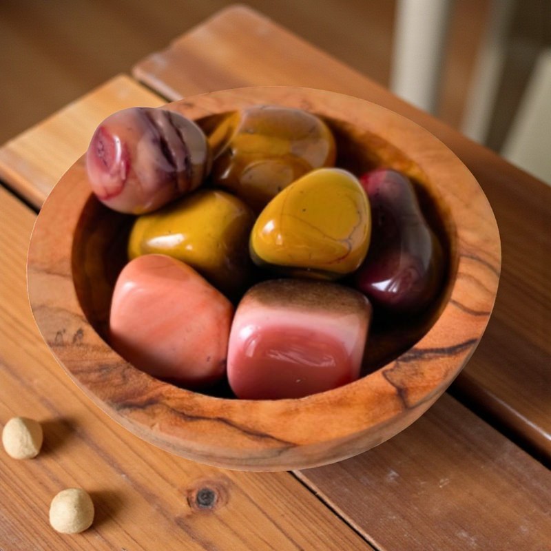 Pierre roulée en Jaspe Mokaïte, pierre d’équilibre et de courage