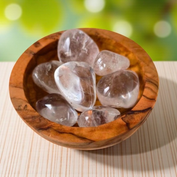 Cristal de roche roulé, pierre de clarté et de concentration