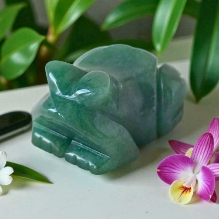 Totem Grenouille Joie et Chance - Aventurine verte et Citrine 2
