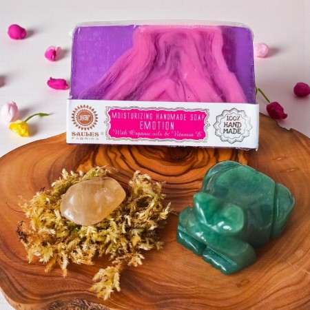 Totem Grenouille Joie et Chance - Aventurine verte et Citrine