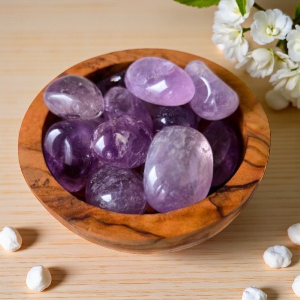 Améthyste roulée, pierre de sérénité et de détente