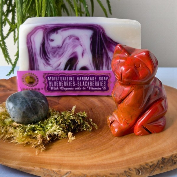 Totem Chat Protection et Intuition - Jaspe rouge et Labradorite