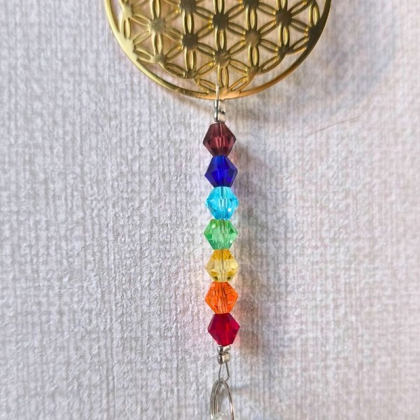 Des couleurs, de la lumière, et un motif ancestral.
Un petit soleil pour la maison.