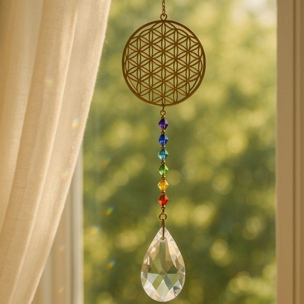 Suspendu près d’une fenêtre,
il transforme la lumière en magie douce.