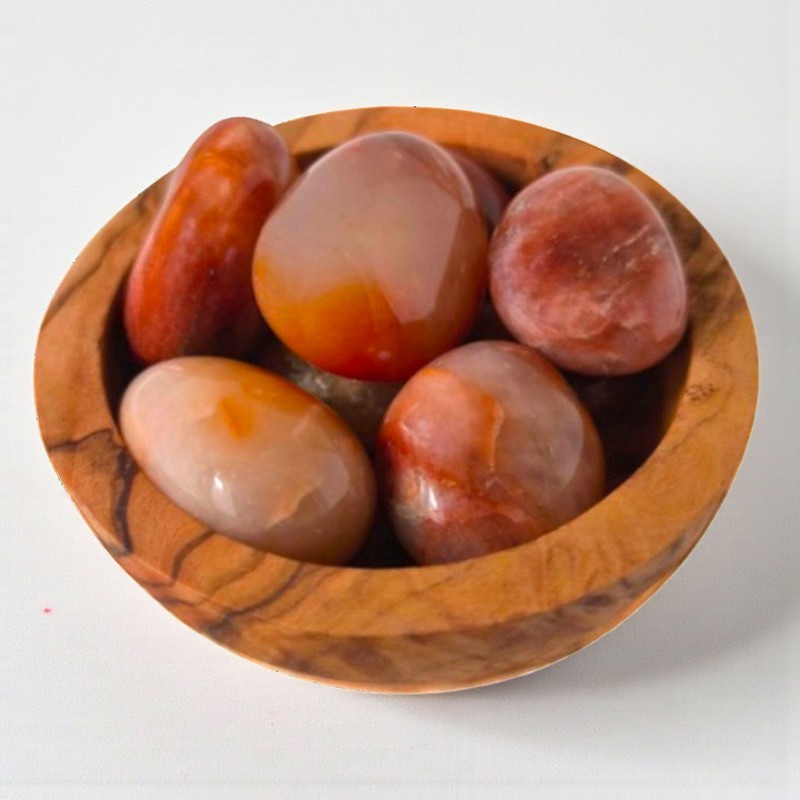 Pierre roulée en Agate orange, pierre éthique d'Australie