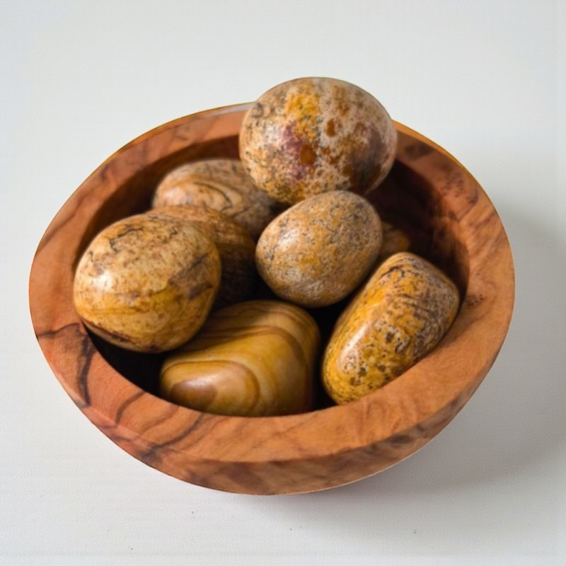 Jaspe paysage naturel aux nuances chaudes et terreuses