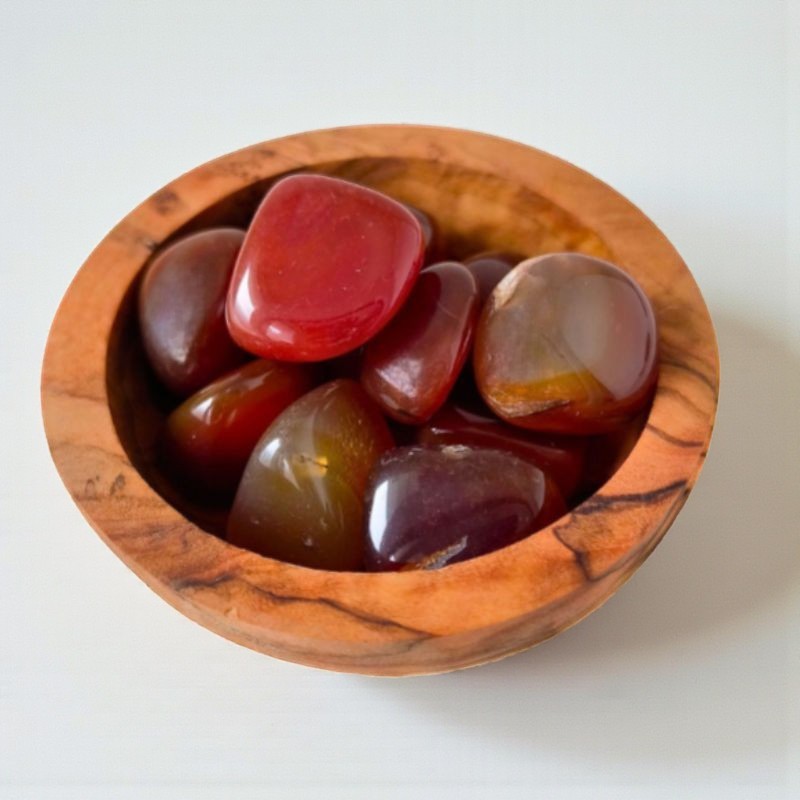 Pierre roulée Cornaline - qualité AA - Vitalité et Créativité | Litho Terra