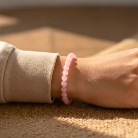 Bracelet Quartz rose | Perles 8 mm en pierres naturelles | Litho Terra 2