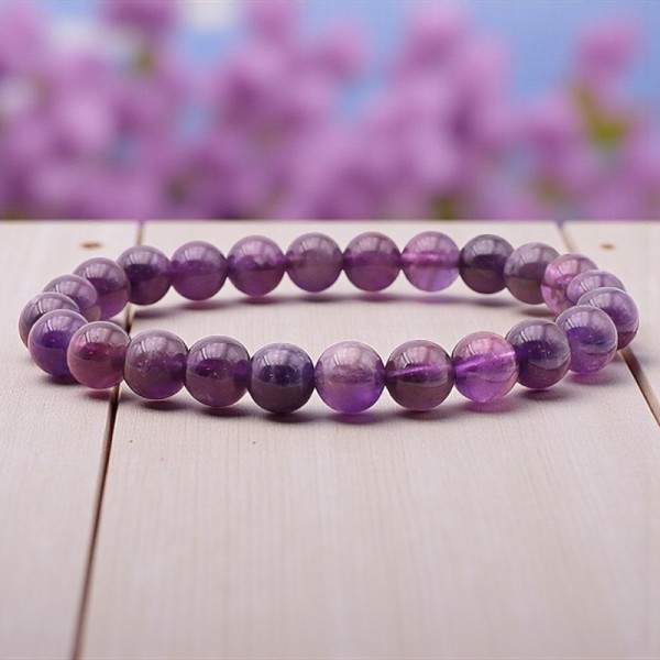 Bracelet en Améthyste naturelle, perles de 8 mm, qualité A, origine Brésil