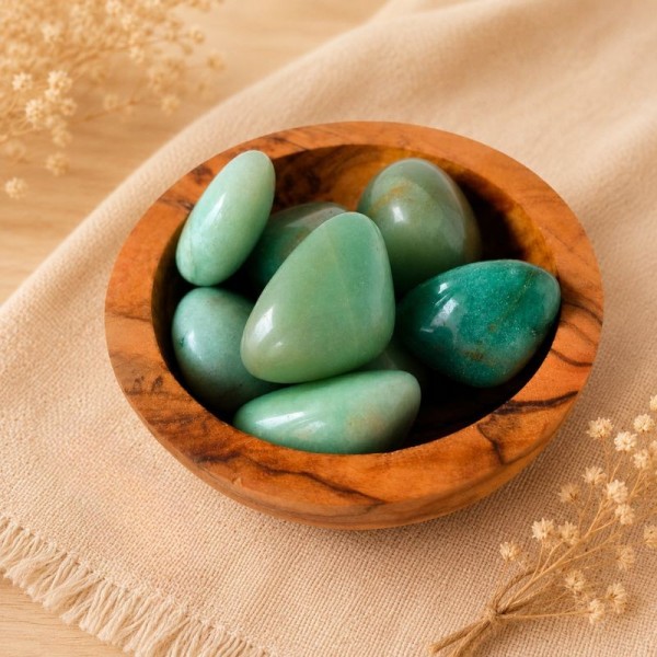 Pierre roulée en aventurine verte naturelle | Litho Terra