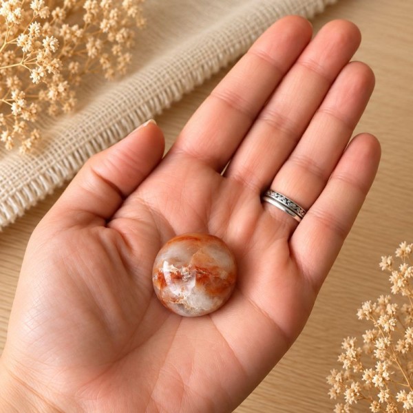 Pierre roulée en agate orange naturelle | Litho Terra