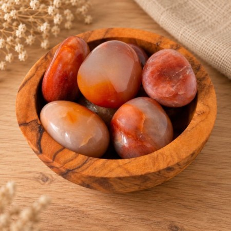 Pierre roulée en agate orange naturelle | Litho Terra