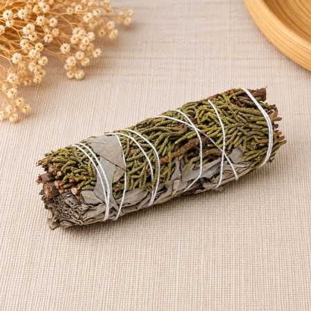 Smudge de sauge blanche et de Genévrier, fabriqué artisanalement au Mexique