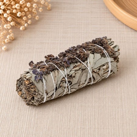 Smudge de sauge blanche et lavande, fabriqué de façon artisanale au Mexique