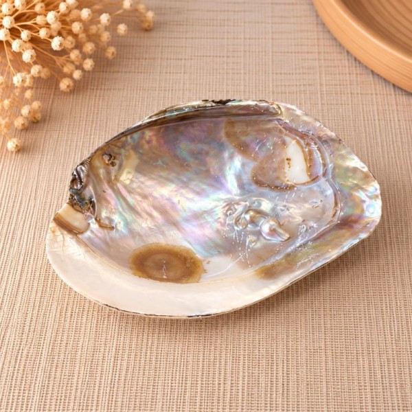 Coquillage en nacre naturelle avec perle – vue intérieure