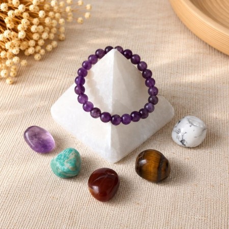 Pyramide en Sélénite naturelle du Maroc – 8 cm 2