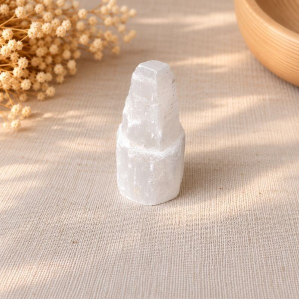 Tour de 5 cm en Sélénite naturelle naturelle du Maroc