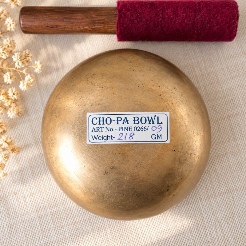 Bol chantant tibétain Cho Pa artisanal 10 cm avec maillet