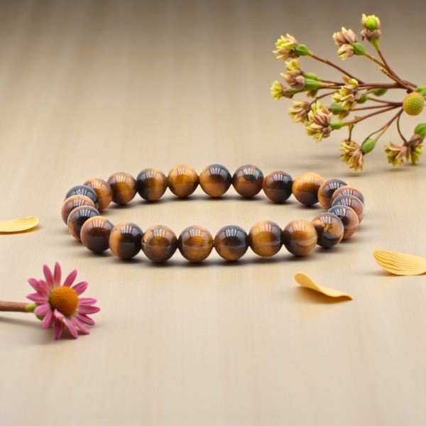 Bracelet en Œil de tigre naturel – Protection & Confiance
