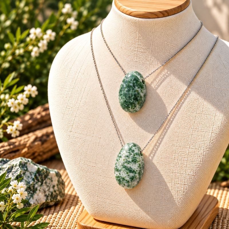 Pendentif Agate arbre naturelle – Pierre percée | Litho Terra