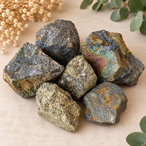 Coffret Ancrage Naturel – Pyrite & Agate arbre | Litho Terra