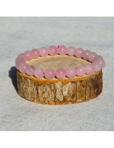 Un bracelet en Quartz rose doux et lumineux.