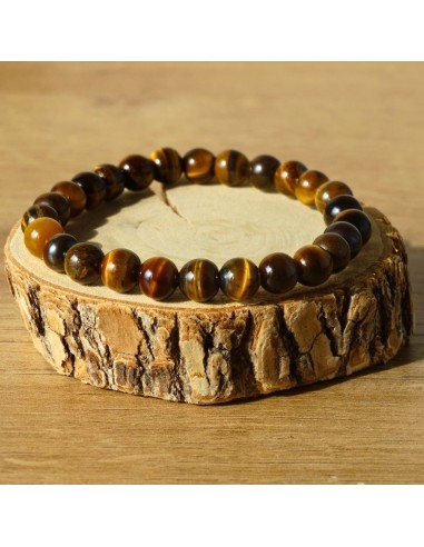 Un bracelet en Œil de Tigre naturel, pierre de force intérieure et de protection active.
