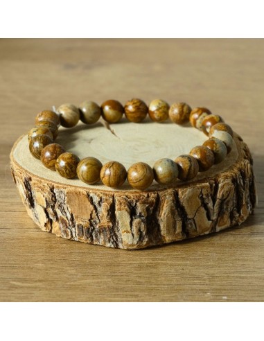 Un bracelet en Jaspe Paysage naturel, pierre d’ancrage paisible et d’équilibre intérieur.