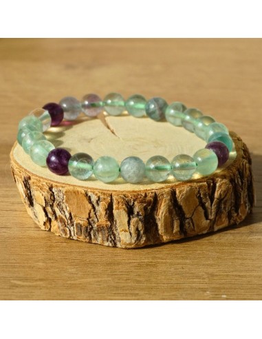 Un bracelet en Fluorine multicolore, pierre d’équilibre émotionnel et de lucidité.