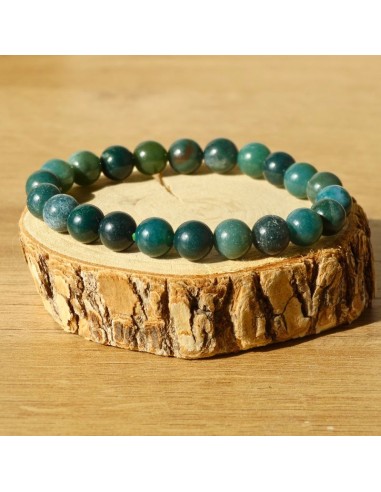 Un bracelet en Agate mousse naturelle, pierre d’harmonie avec la nature.