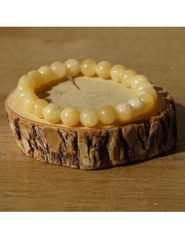 Un bracelet en Calcite orange naturelle, pierre solaire et dynamisante.