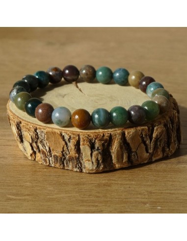 Un bracelet en Agate indienne naturelle, pierre de recentrage et de stabilité.