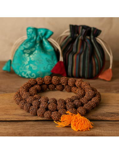 Un mala traditionnel en 108 graines de rudraksha