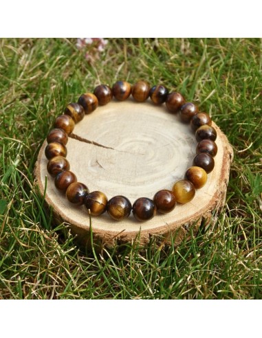 Un bracelet en Œil de Tigre naturel, pierre de force intérieure et de protection active.