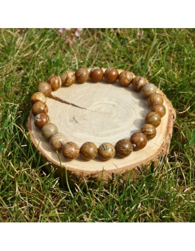 Un bracelet en Jaspe Paysage naturel, pierre d’ancrage paisible et d’équilibre intérieur.