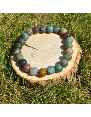Un bracelet en Agate indienne naturelle, pierre de recentrage et de stabilité.