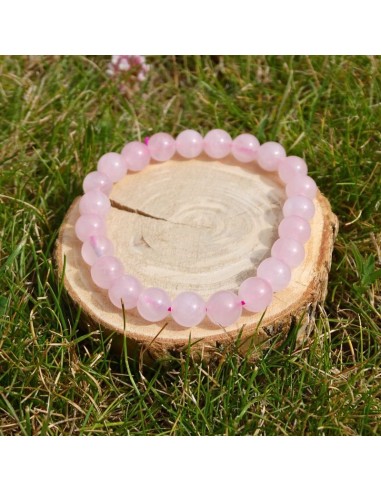 Un bracelet en Quartz rose naturel, pierre d’amour de soi et de tendresse.