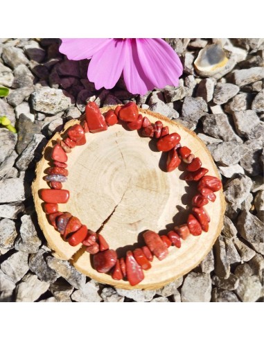 bracelet baroque en Jaspe rouge naturel